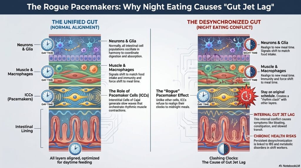 Evening meals and circadian rhythms