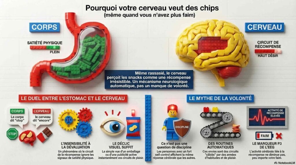 Grignotage: pourquoi le cerveau veut encore manger même sans faim