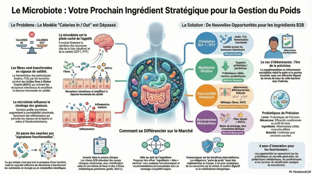 Microbiote et appétit : quand les bactéries décident qui reprend du dessert